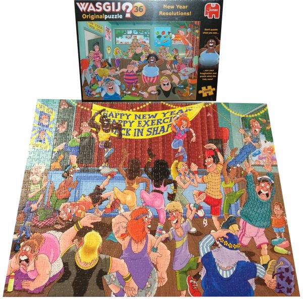 Puzzle Wasgij Original 1000 Pièces '36 Résolutions Du Nouvel An !' - Défi Amusant Et Original